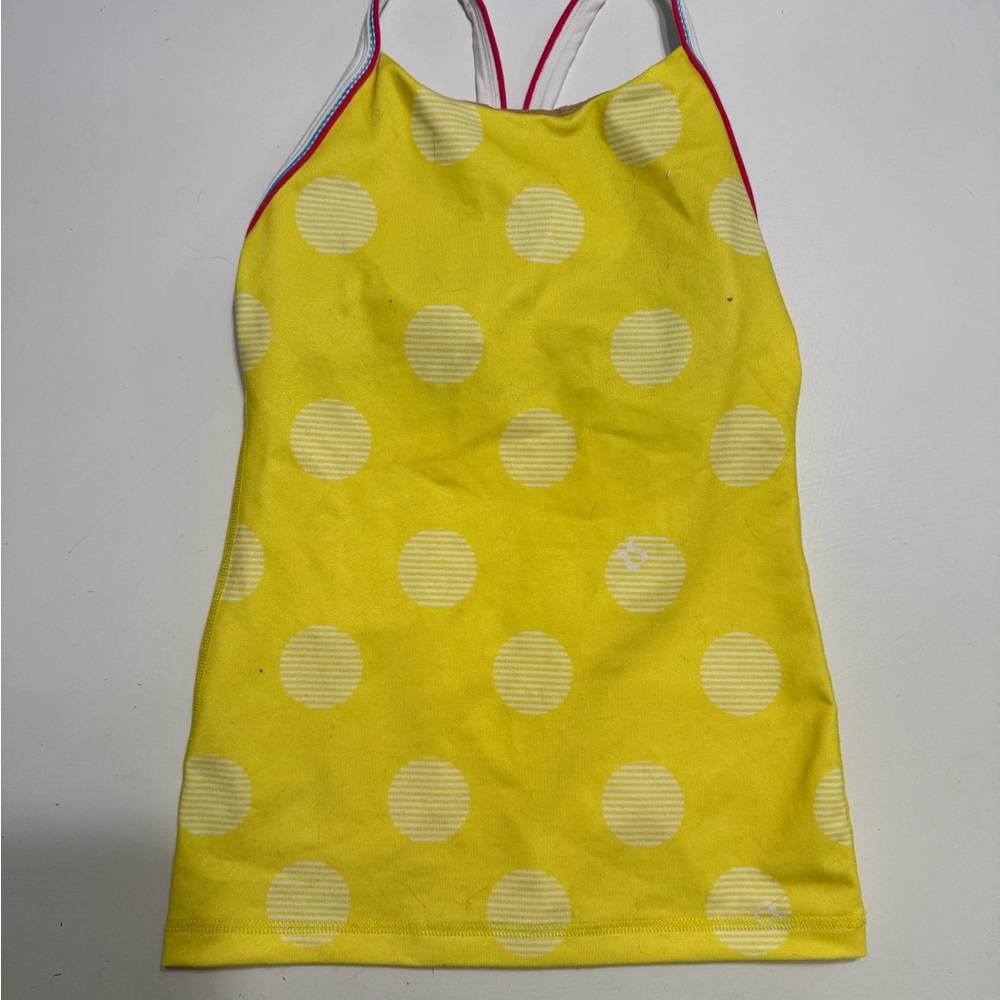 Lululemon Athletica Yellow Polka Dot Tank Top